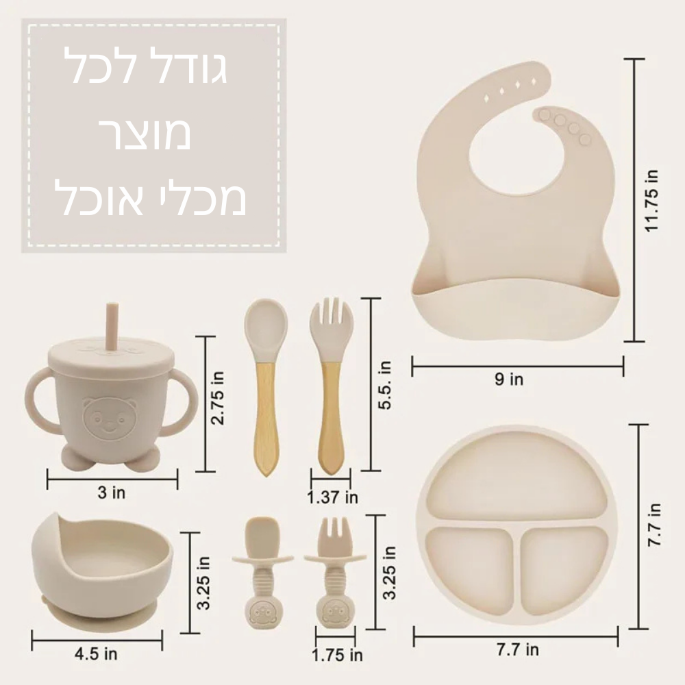 ערכת סיליקון מושלמת לתינוק עם הדפסת שם אישית – בטוחה, שימושית ומושלמת כמתנה