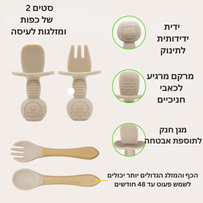 ערכת סיליקון מושלמת לתינוק עם הדפסת שם אישית – בטוחה, שימושית ומושלמת כמתנה